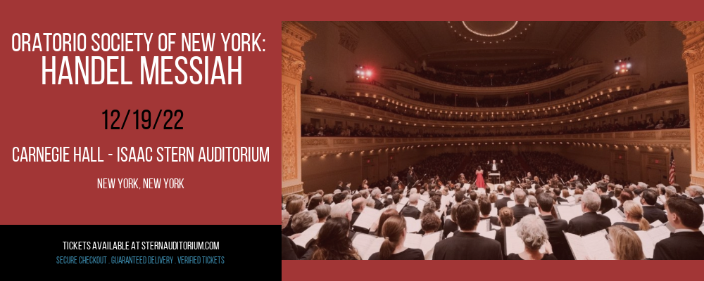 Oratorio Society of New York: Handel Messiah at Isaac Stern Auditorium